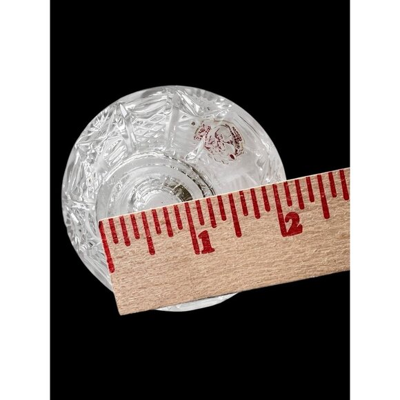 PAIR Candlestick Holders 24% Lead Crystal 3.5 x 2 in West Germany Christmas GIFT - Picture 6 of 6